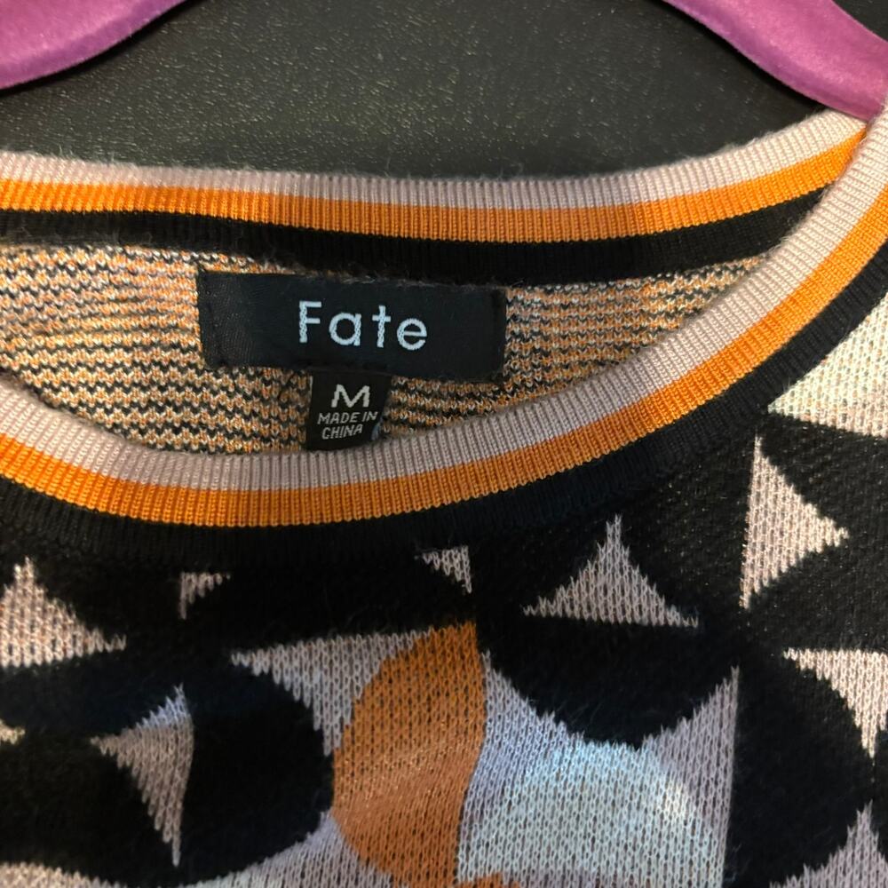 Fate Geometric Pattern Sweater Pullover 100% Visc… - image 7
